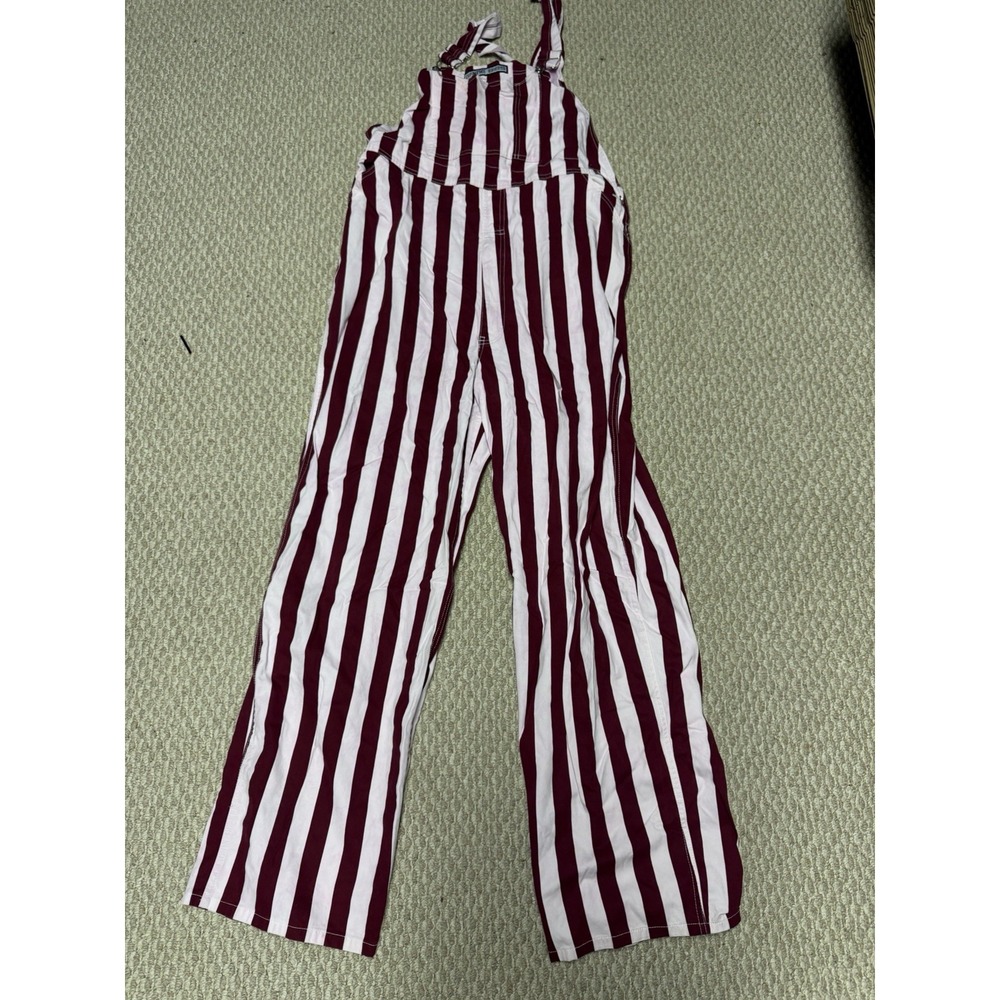 Game Bibs Adult Unisex Overalls XL Maroon White Stripe Fan Gear Tailgate College - Picture 1 of 8